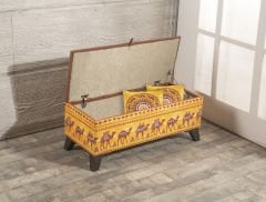 Camel Desenli Sandıklı Puf +2 Kırlent