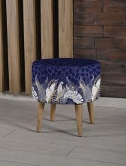 Tropik Leopar desenli Ayaklı Puf +2 Kırlent Kılıfı-KP10-07