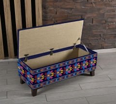 Nakış Çiçekler Desenli Sandıklı Puf +2 Kırlent